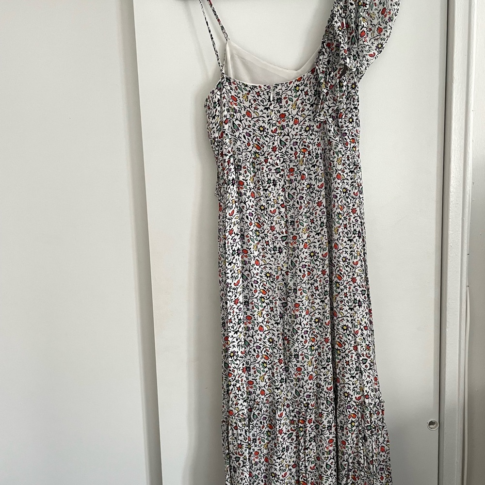 Floral print one shoulder dress
